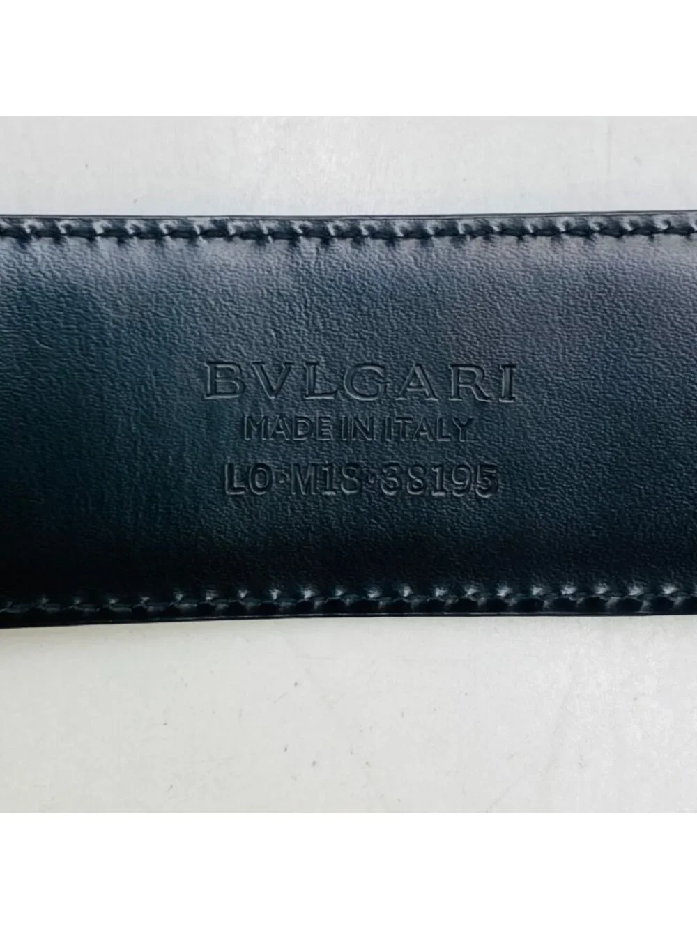 Bvlgari Bulgari Belt Circle Logo Leather Business Black